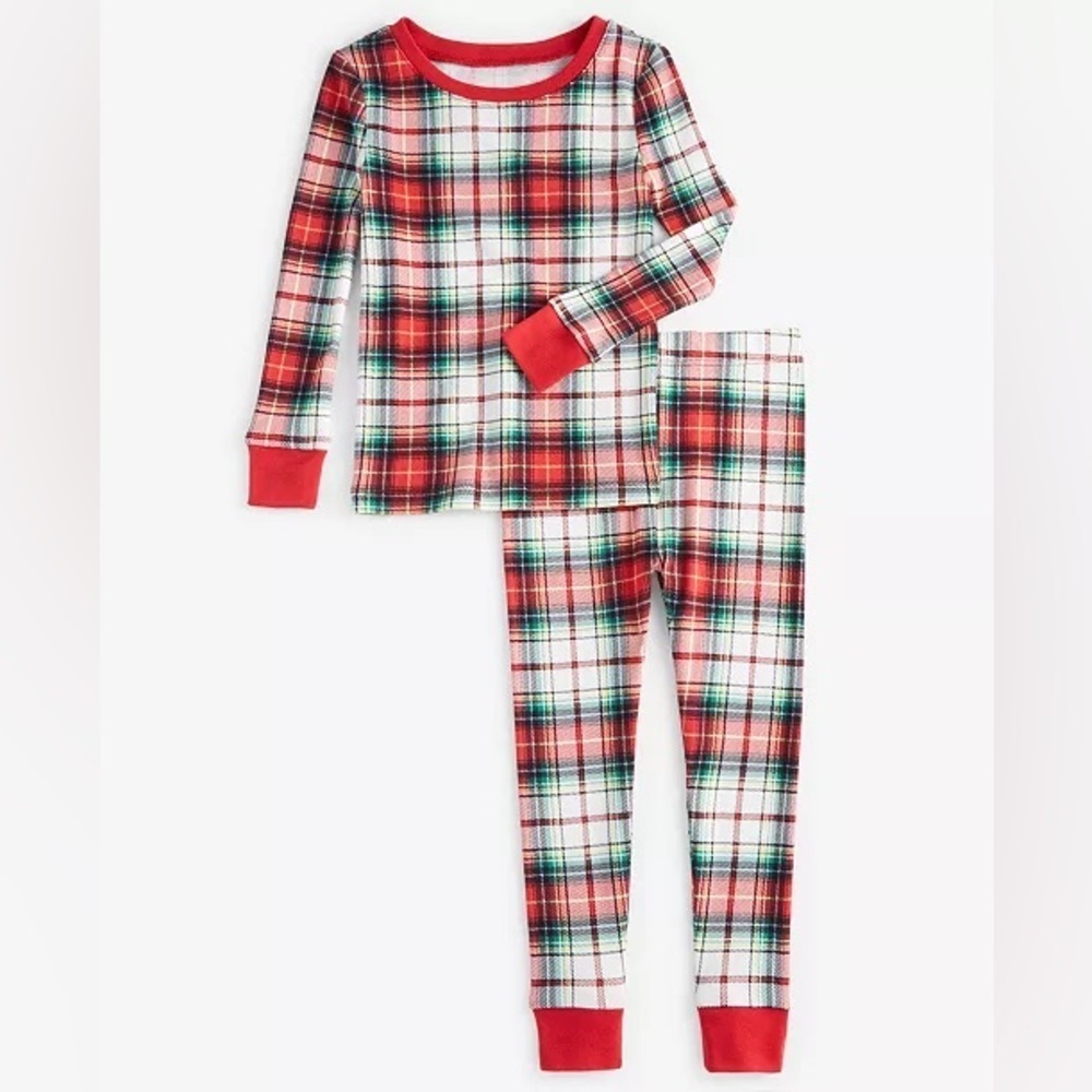 Holiday Lane Toddler Plaid Cotton Snug Fit Pajama Set NWT Size 2T